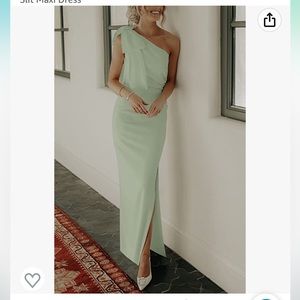 formal maxi one shoulder slit dress
